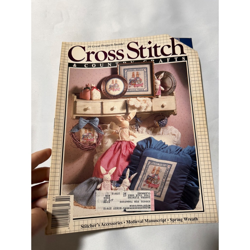 Lot of 7 Vintage Cross Stitch & Country Crafts Magazines 1987-1989 Patterns - Picture 8 of 14